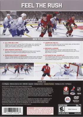 NHL 09 box cover back